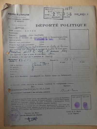 volmerange les boulay histoire les guerres passer la frontiere